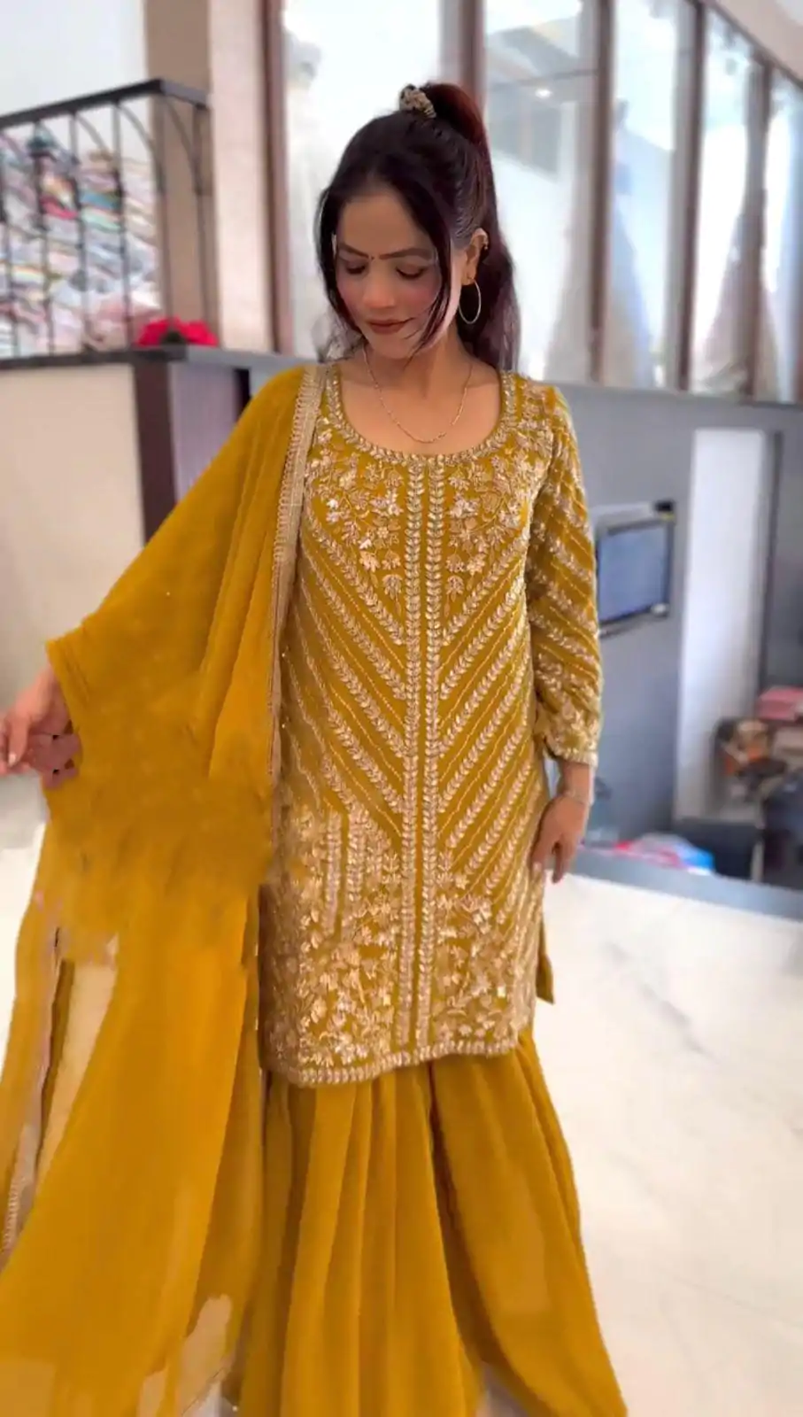 ZSR 3106 Yellow Color Faux Georgette With Embroidery Sequence Work Salwar Suit Casual, Wedding, Party, Festive, Events Etc.4-6 Working Days@ 2049/-only | Jump Suits, Casual Suits, Creative suits, Designer Suits, Palazzo Suits, Party Wear Suits, Patiala Suits, Salwar suit, Straight Suits