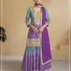 FC 7483 Purple Color Chignon Digital Print With Mat Sequence work Sharara Wedding, Party, Festive, Events Etc.  Expected Delivery 4-6 Working Days @3249/- | Jump Suits, Casual Suits, Creative suits, Designer Suits, Palazzo Suits, Party Wear Suits, Patiala Suits, Salwar suit, Straight Suits