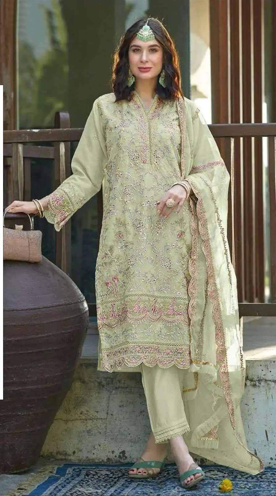 FC 1129 Light Green Color Organza With Embroidery Sequence Work Salwar Suit Casual, Wedding, Party, Festive, Events Etc.4-6 Working Days@ 2449/-only | Jump Suits, Casual Suits, Creative suits, Designer Suits, Palazzo Suits, Party Wear Suits, Patiala Suits, Salwar suit, Straight Suits