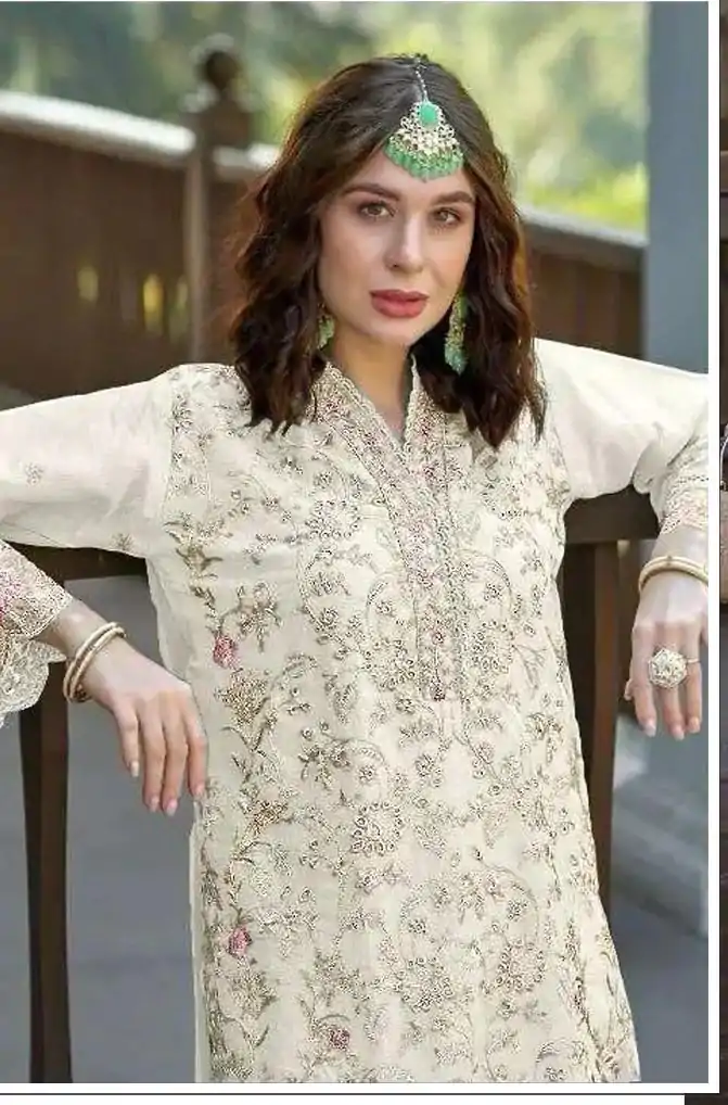 FC 1129 White Color Organza With Embroidery Sequence Work Salwar Suit Casual, Wedding, Party, Festive, Events Etc.4-6 Working Days@ 2449/-only | Jump Suits, Casual Suits, Creative suits, Designer Suits, Palazzo Suits, Party Wear Suits, Patiala Suits, Salwar suit, Straight Suits