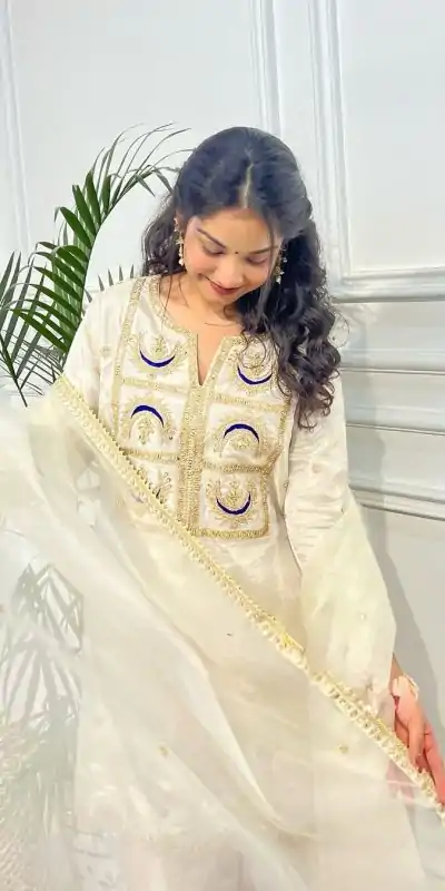 ZSR 3105 White VI Chitra Silk With Heavy Coding Embroidery Sequence Work Salwar Suit , Wedding, Party, Festive, Events Etc.4-6 Working Days@ 1899/-only | Jump Suits, Casual Suits, Creative suits, Designer Suits, Palazzo Suits, Party Wear Suits, Patiala Suits, Salwar suit, Straight Suits