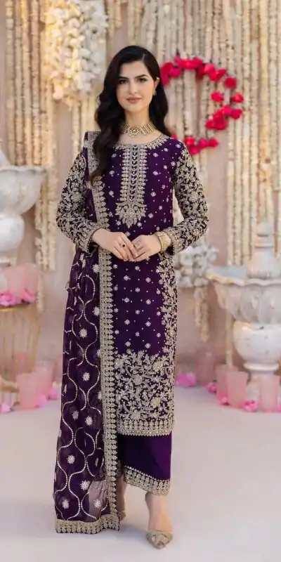 SRK 5238 Violet Color Faux Georgette With Embroidery Sequence With Beads Work Salwar Suit , Wedding, Party, Festive, Events Etc.4-6 Working Days@ 2399/-only | Jump Suits, Casual Suits, Creative suits, Designer Suits, Palazzo Suits, Party Wear Suits, Patiala Suits, Salwar suit, Straight Suits