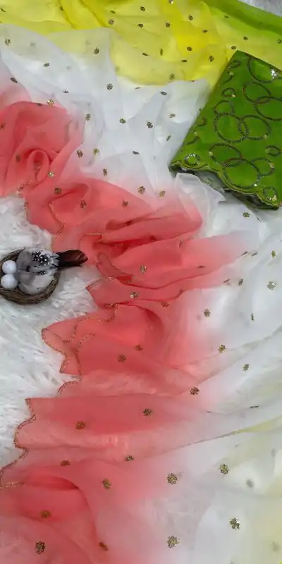 MS 470 Peach Color Georgette With Sequence Worked Butti Saree Casual, Wedding, Festive, Events . Expected Delivery  4-6 Working Days @1699/- only                                                                                                                                                                                  | Bollywood Sarees, Creative Sarees, Designer Sarees, Embroidered Sarees, Ethnic Saree, Modern Digital sarees, Party Wear Sarees, Sarees