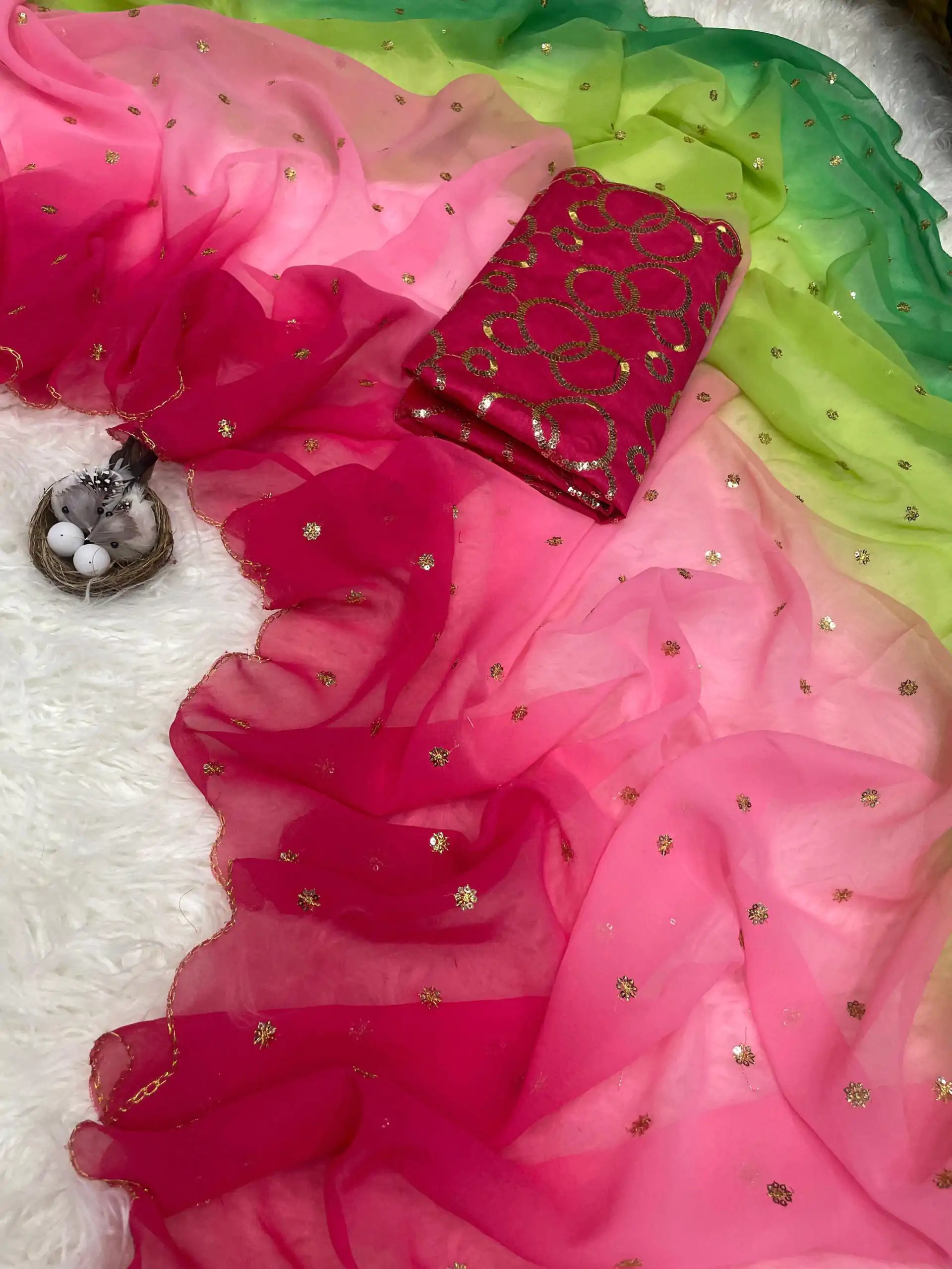 MS 470 Red color Georgette With Sequence Worked Butti Saree Casual, Wedding, Festive, Events . Expected Delivery  4-6 Working Days @1699/- only                                                                                                                                                                                  | Bollywood Sarees, Creative Sarees, Designer Sarees, Embroidered Sarees, Ethnic Saree, Modern Digital sarees, Party Wear Sarees, Sarees