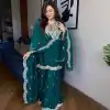 SRK 5231 Dark green Color Chinnon Silk With Embroidery Sequence Work Salwar Suit Casual, Wedding, Party, Festive, Events Etc.4-6 Working Days@ 2099/-only | Jump Suits, Casual Suits, Creative suits, Designer Suits, Palazzo Suits, Party Wear Suits, Patiala Suits, Salwar suit, Straight Suits