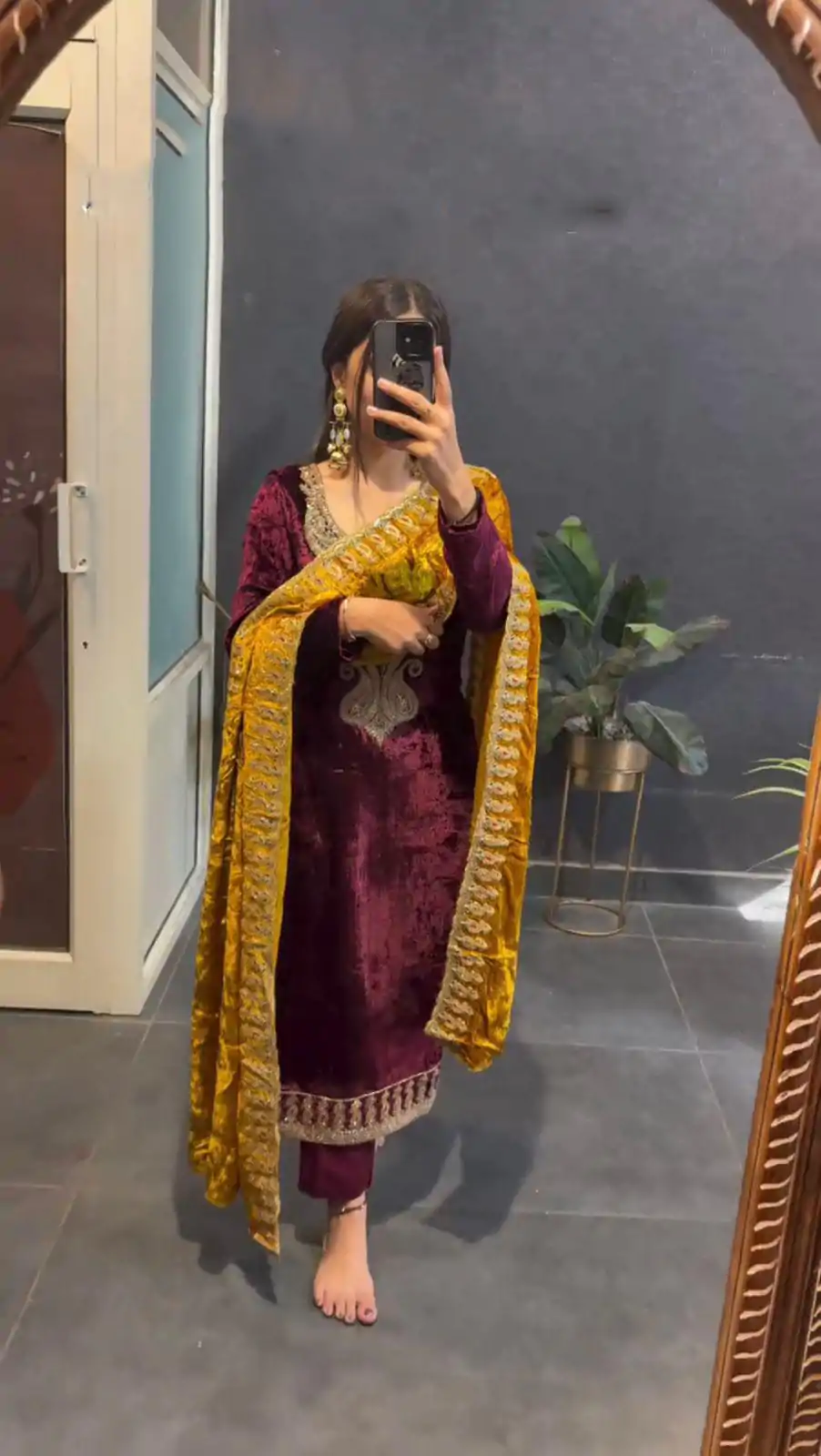ZSR 3095 Marron Color Velvet With Heavy Embroidery Sequence Salwar Suit Casual, Wedding, Party, Festive, Events Etc.4-6 Working Days@ 1999/-only  | Jump Suits, Casual Suits, Creative suits, Designer Suits, Palazzo Suits, Party Wear Suits, Patiala Suits, Salwar suit, Straight Suits