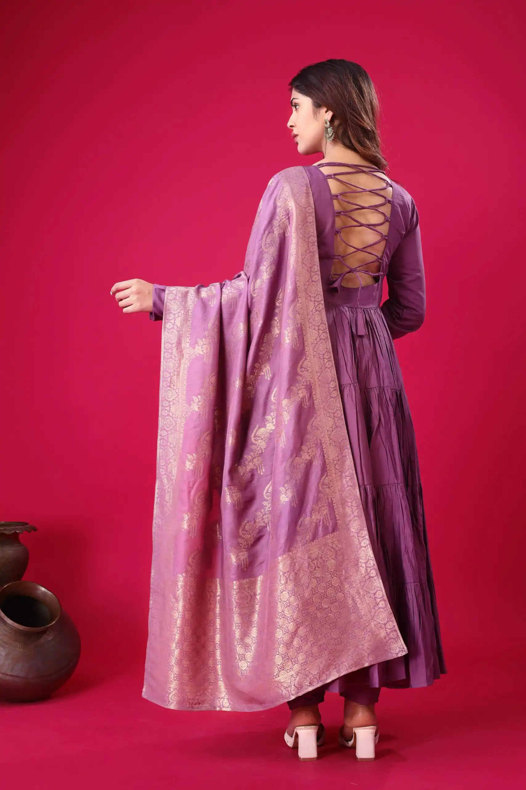 ZSR 3107 Purple Color Roman Silk With Embroidery Sequence Work Anarkali Gown Wedding Party, Festive, Events Etc.4-6 Working Days@1999/- only | Bollywood Gowns, Creative Gowns, Designer Gowns, Embroidered Gowns, Gowns, Party Wear Gowns, Straight Suits