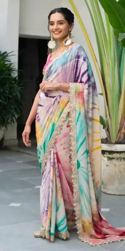 MS 459 Multi color Chinon fabric Embroidery Coding Sequins Lace Saree Casual, Wedding, Festive, Events . Expected Delivery  4-6 Working Days @1649/- only | Bollywood Sarees, Creative Sarees, Designer Sarees, Embroidered Sarees, Ethnic Saree, Modern Digital sarees, Party Wear Sarees, Sarees