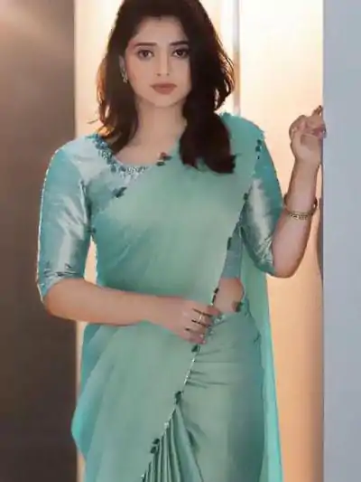 AC Lady Sky Blue Color Rangoli Silk Handwork And Cutwork With Pearl Saree Casual, Wedding, Festive, Events . Expected Delivery  4-6 Working Days @1899/- only                                                                                                                                             | Bollywood Sarees, Creative Sarees, Designer Sarees, Embroidered Sarees, Ethnic Saree, Modern Digital sarees, Party Wear Sarees, Sarees