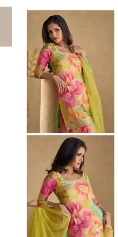 FC 5542 Pink Color chinon Print Silk with Dall Crepe Sharara Suit Wedding, Party, Festive, Events Etc.  Expected Delivery 4-6 Working Days @2099/- | Jump Suits, Casual Suits, Creative suits, Designer Suits, Palazzo Suits, Party Wear Suits, Patiala Suits, Salwar suit, Straight Suits