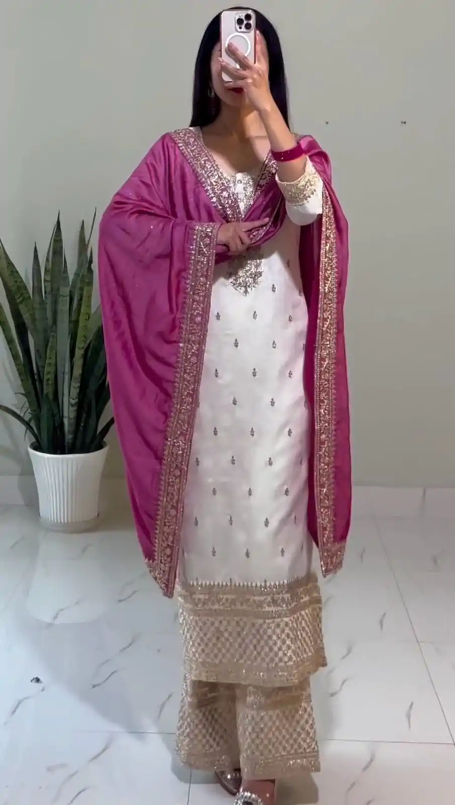 SRK 5140 White Color Chinnon Silk With Heavy Embroidery Sequence Work Salwar Suit Casual, Wedding, Party, Festive, Events Etc.4-6 Working Days@ 1899/-only | Jump Suits, Casual Suits, Creative suits, Designer Suits, Palazzo Suits, Party Wear Suits, Patiala Suits, Salwar suit, Straight Suits