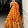 LNB 1906 Orange Color Pure Chanderi Plain With Zari Weaving Work Border Lehenga Choli Wedding, Party, Festive, Events Etc. Delivery 4-6 Working Days Rs 1999 | Bollywood Lehenga, Creative Lehenga, Designer Lehenga, Embroidered Lehenga, Lehenga, Party Wear Lehenga