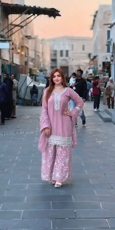 NSR 836 Light Pink Color Faux Georgette With Embroidery Sharara Suit Wedding, Party, Festive, Events Etc.  Expected Delivery 4-6 Working Days @2049/- | Jump Suits, Casual Suits, Creative suits, Designer Suits, Palazzo Suits, Party Wear Suits, Patiala Suits, Salwar suit, Straight Suits