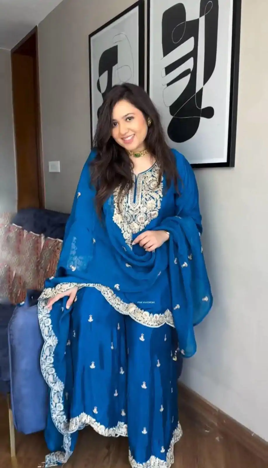 SRK 5231 Blue Color Pure Chinnon Silk With Embroidery Coding Dori-Sequence Salwar Suit , Wedding, Party, Festive, Events Etc.4-6 Working Days@ 2099/-only | Jump Suits, Casual Suits, Creative suits, Designer Suits, Palazzo Suits, Party Wear Suits, Patiala Suits, Salwar suit, Straight Suits