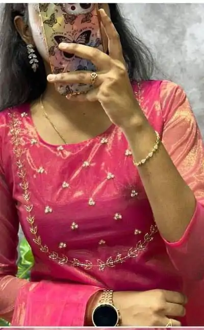 MF 788 Rani Color Heavy Twill Golden Shining Fabric Kurti Casual, Wedding, Party, Festive, Events Etc. Expected Delivery 4-6 Working Days @1349/- | Bollywood Kurti, Creative Kurtis, Designer Kurti, Kurti, Party Wear Kurti, Selfie Kurti