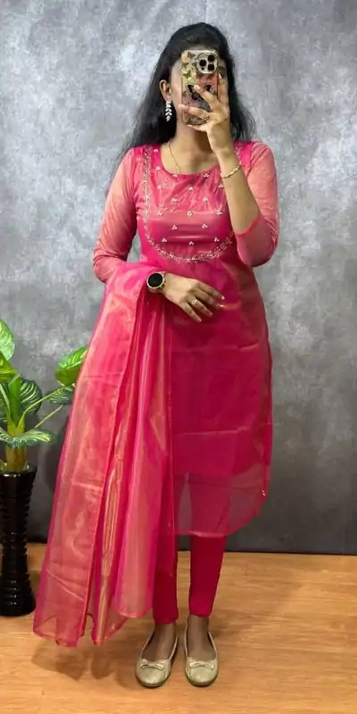 MF 788 Rani Color Heavy Twill Golden Shining Fabric Kurti Casual, Wedding, Party, Festive, Events Etc. Expected Delivery 4-6 Working Days @1349/- | Bollywood Kurti, Creative Kurtis, Designer Kurti, Kurti, Party Wear Kurti, Selfie Kurti