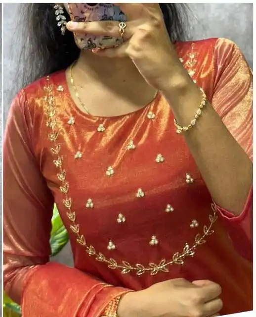 MF 788 Red Color Heavy Twill Golden Shining Fabric Kurti Casual, Wedding, Party, Festive, Events Etc. Expected Delivery 4-6 Working Days @1349/- | Bollywood Kurti, Creative Kurtis, Designer Kurti, Kurti, Party Wear Kurti, Selfie Kurti