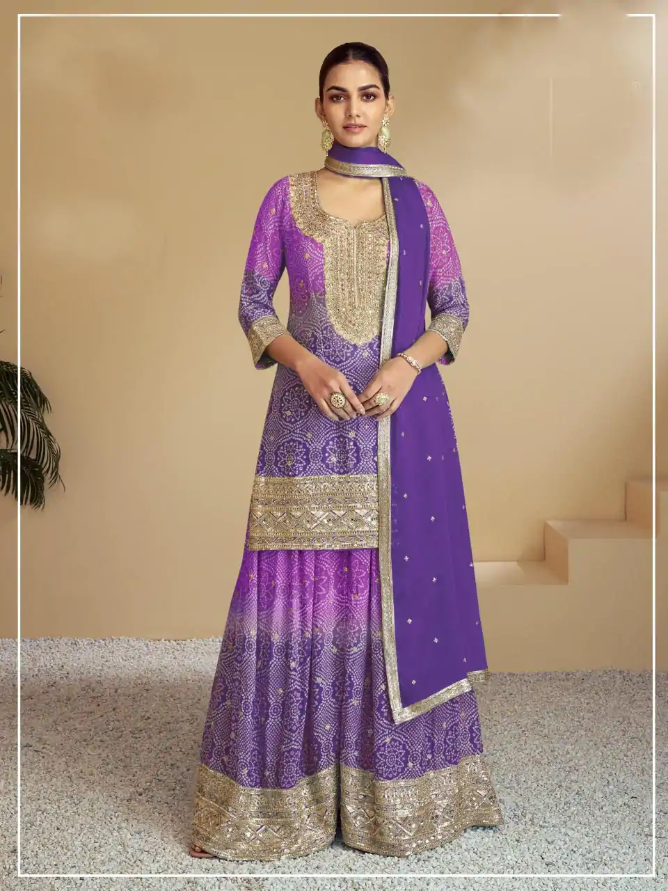FC 7483 Violet Color Chignon Digital Print With Mat Sequence work Sharara Wedding, Party, Festive, Events Etc.  Expected Delivery 4-6 Working Days @3249/- | Jump Suits, Casual Suits, Creative suits, Designer Suits, Palazzo Suits, Party Wear Suits, Patiala Suits, Salwar suit, Straight Suits