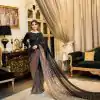 DF 3407 Black color Dual Sequins 3MM & 5MM Embroidery Sequins Work Saree Casual, Wedding, Festive, Events . Expected Delivery  4-6 Working Days @1749/- only | Bollywood Sarees, Creative Sarees, Designer Sarees, Embroidered Sarees, Ethnic Saree, Modern Digital sarees, Party Wear Sarees, Sarees