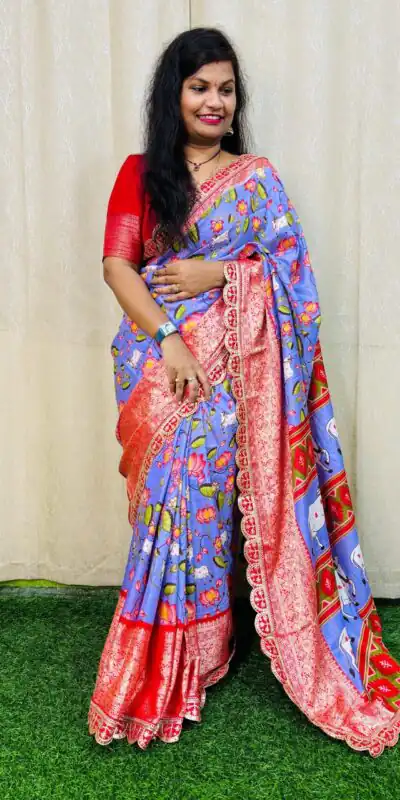 MS 466 Purple Color Dola Silk Saree With Zari Weaving Border Saree Casual, Wedding, Festive, Events . Expected Delivery  4-6 Working Days @1649/- only | Bollywood Sarees, Creative Sarees, Designer Sarees, Embroidered Sarees, Ethnic Saree, Modern Digital sarees, Party Wear Sarees, Sarees