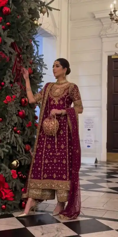 SRK 5231 Red Color Pure Chinnon Silk With Embroidery Sequence Work Salwar Suit Casual, Wedding, Party, Festive, Events Etc.4-6 Working Days@ 2699/-only | Jump Suits, Casual Suits, Creative suits, Designer Suits, Palazzo Suits, Party Wear Suits, Patiala Suits, Salwar suit, Straight Suits