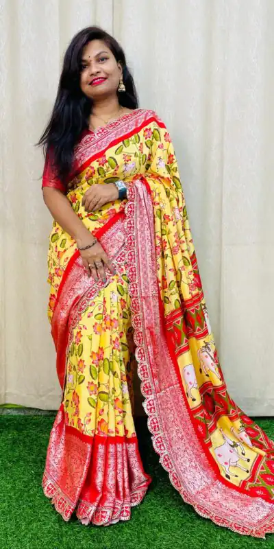 MS 466 Yellow Color Dola Silk Saree With Zari Weaving Border Saree Casual, Wedding, Festive, Events . Expected Delivery  4-6 Working Days @1649/- only | Bollywood Sarees, Creative Sarees, Designer Sarees, Embroidered Sarees, Ethnic Saree, Modern Digital sarees, Party Wear Sarees, Sarees