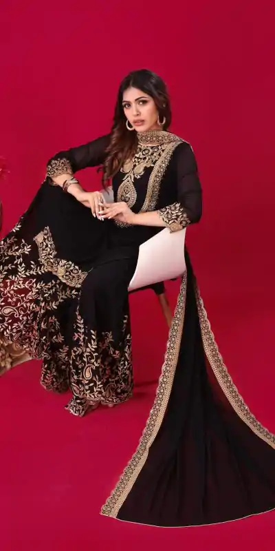 SRK-5242 Black Faux Georgette With Embroidery Sequence Thread Work Salwar Suit  Casual, Wedding, Party, Festive, Events Etc.4-6 Working Days@ 2099/-only | Jump Suits, Casual Suits, Creative suits, Designer Suits, Palazzo Suits, Party Wear Suits, Patiala Suits, Salwar suit, Straight Suits