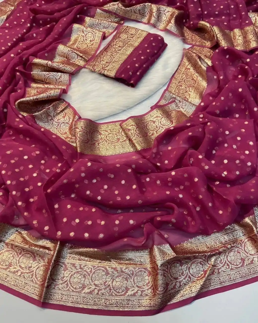 MS Arrival Maroon Color Viscose Georgette With Running Blouse Saree Casual, Wedding, Festive, Events . Expected Delivery  4-6 Working Days @1599/- only                                                                                                                                                         | Bollywood Sarees, Creative Sarees, Designer Sarees, Embroidered Sarees, Ethnic Saree, Modern Digital sarees, Party Wear Sarees, Sarees