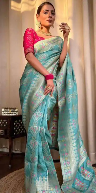  MS 476 Sky Blue Color Soft Lichi Silk Kubera Pattu On All Over Saree Casual, Wedding, Festive, Events . Expected Delivery  4-6 Working Days @1299/- only                                                                                                                                             | Bollywood Sarees, Creative Sarees, Designer Sarees, Embroidered Sarees, Ethnic Saree, Modern Digital sarees, Party Wear Sarees, Sarees