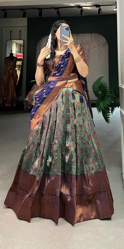 LNB 2000 Navy Blue Color Silk Jacquard Zari Weaving Work Lehenga Choli Wedding, Party, Festive, Events Etc. Delivery 4-6 Working Days Rs 1999 | Bollywood Lehenga, Creative Lehenga, Designer Lehenga, Embroidered Lehenga, Lehenga, Party Wear Lehenga