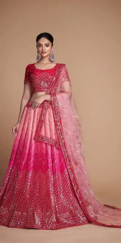 RC 266 Red Color Chinon Embroidery and Sequins Lehenga Choli Wedding, Party, Festive, Events Etc. Delivery 4-6 Working Days Rs 2399 | Bollywood Lehenga, Creative Lehenga, Designer Lehenga, Embroidered Lehenga, Lehenga, Party Wear Lehenga