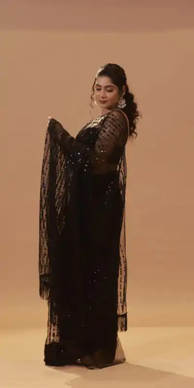 BT 352 Black Color Nylon Butterfly Net Sequence With Thread Work Saree Casual, Wedding, Festive, Events . Expected Delivery  4-6 Working Days @1699/- only                                                                                                                                             | Bollywood Sarees, Creative Sarees, Designer Sarees, Embroidered Sarees, Ethnic Saree, Modern Digital sarees, Party Wear Sarees, Sarees