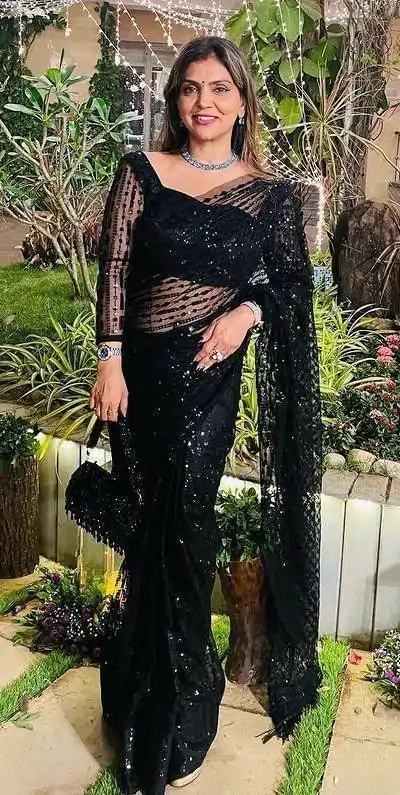 BT 352 Black Color Nylon Butterfly Net Sequence With Thread Work Saree Casual, Wedding, Festive, Events . Expected Delivery  4-6 Working Days @1699/- only                                                                                                                                             | Bollywood Sarees, Creative Sarees, Designer Sarees, Embroidered Sarees, Ethnic Saree, Modern Digital sarees, Party Wear Sarees, Sarees