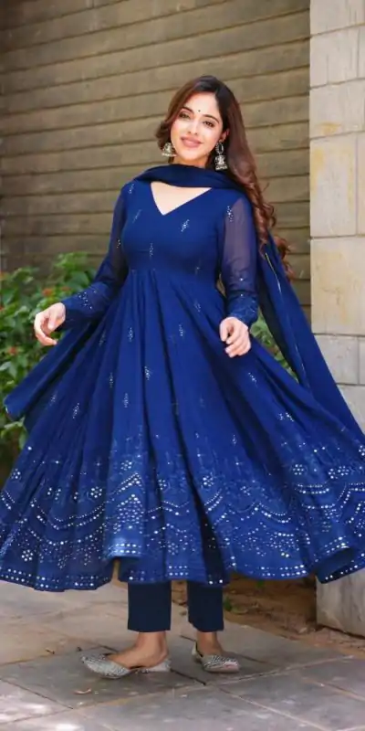 RTC 5551 Navy Blue Foix Georgette Thread With 9mm Sequence Salwar Suit Casual, Wedding, Party, Festive, Events Etc.4-6 Working Days@ 1999/-only | Jump Suits, Casual Suits, Creative suits, Designer Suits, Palazzo Suits, Party Wear Suits, Patiala Suits, Salwar suit, Straight Suits