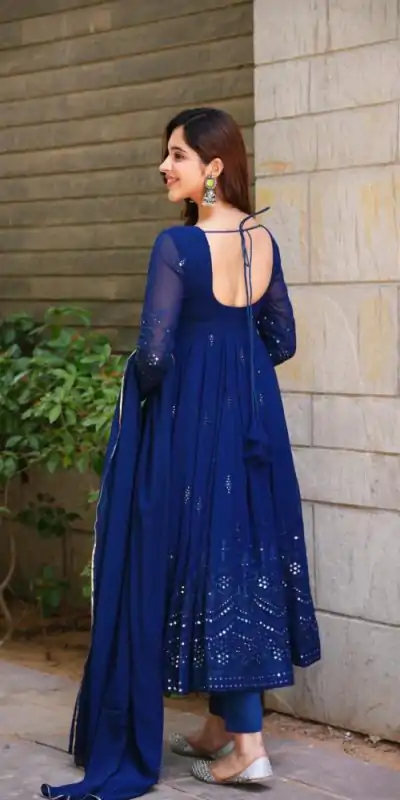 RTC 5551 Navy Blue Foix Georgette Thread With 9mm Sequence Salwar Suit Casual, Wedding, Party, Festive, Events Etc.4-6 Working Days@ 1999/-only | Jump Suits, Casual Suits, Creative suits, Designer Suits, Palazzo Suits, Party Wear Suits, Patiala Suits, Salwar suit, Straight Suits