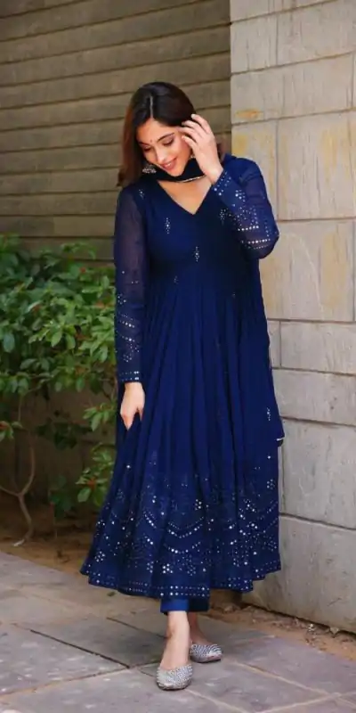 RTC 5551 Navy Blue Foix Georgette Thread With 9mm Sequence Salwar Suit Casual, Wedding, Party, Festive, Events Etc.4-6 Working Days@ 1999/-only | Jump Suits, Casual Suits, Creative suits, Designer Suits, Palazzo Suits, Party Wear Suits, Patiala Suits, Salwar suit, Straight Suits