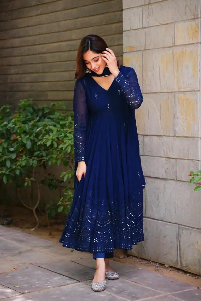 RTC 5551 Navy Blue Foix Georgette Thread With 9mm Sequence Salwar Suit Casual, Wedding, Party, Festive, Events Etc.4-6 Working Days@ 1999/-only | Jump Suits, Casual Suits, Creative suits, Designer Suits, Palazzo Suits, Party Wear Suits, Patiala Suits, Salwar suit, Straight Suits