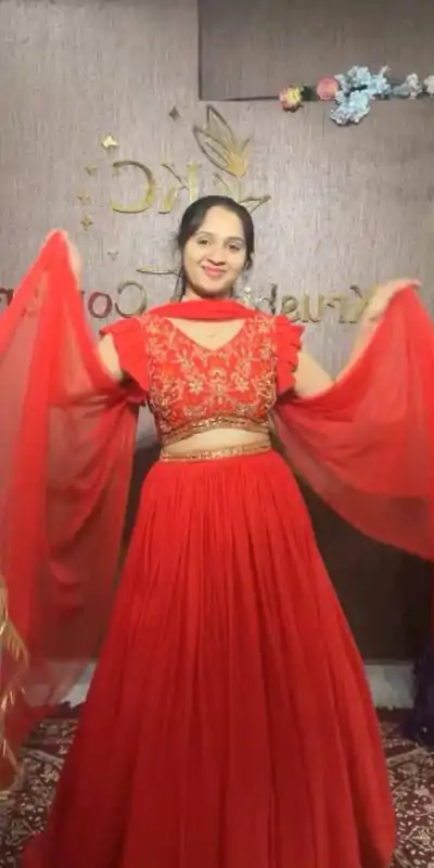 PC 333 Red Color Fox Georgette Embroidery Thread Work With Hand Pasting Mirror Lehenga Choli Wedding, Party, Festive, Events Delivery 4-6 Working Days @2129 | Bollywood Lehenga, Creative Lehenga, Designer Lehenga, Embroidered Lehenga, Lehenga, Party Wear Lehenga