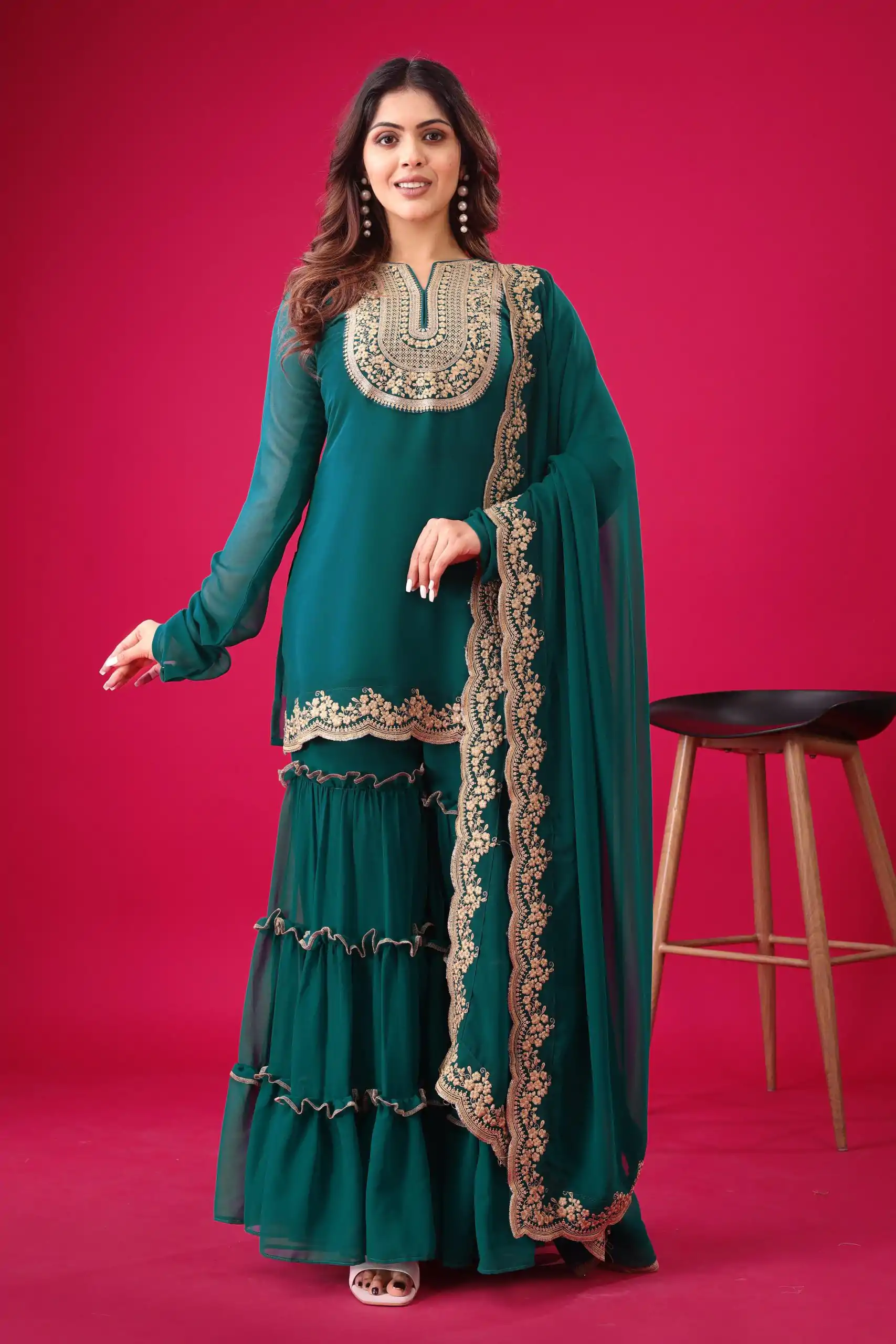 SRK 5236 Blue Color Faux Georgette Embroidery Sequence Work Salwar Suit , Wedding, Party, Festive, Events Etc.4-6 Working Days@ 2099/-only | Jump Suits, Casual Suits, Creative suits, Designer Suits, Palazzo Suits, Party Wear Suits, Patiala Suits, Salwar suit, Straight Suits