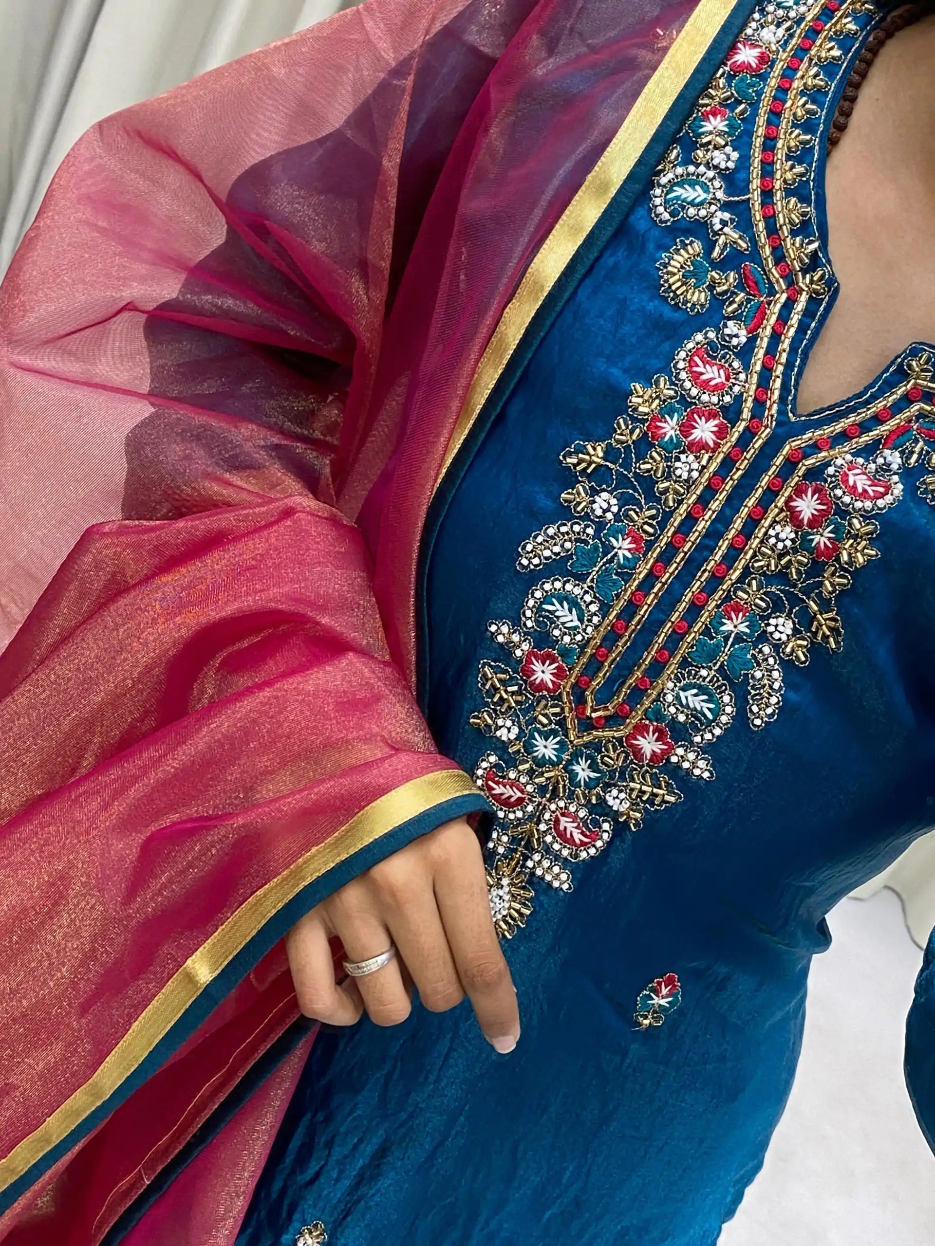  BE 301 Peacock Blue Color Fendi Silk Hand Work Salwar Suit Casual, Wedding, Party, Festive, Events Etc.4-6 Working Days@ 1799/-only | Jump Suits, Casual Suits, Creative suits, Designer Suits, Palazzo Suits, Party Wear Suits, Patiala Suits, Salwar suit, Straight Suits