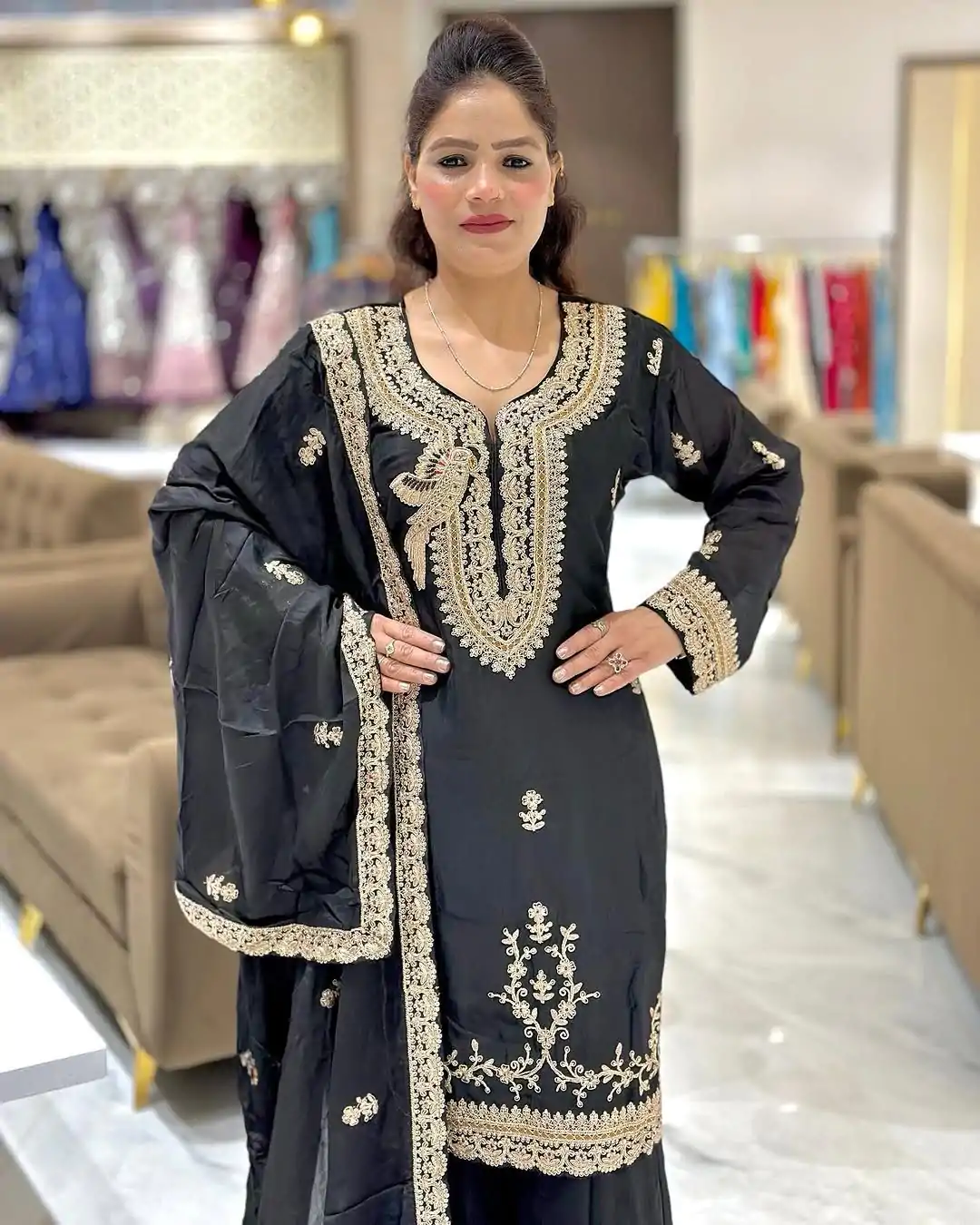NSR 840 Black Color Faux Georgette With Embroidery Sequence Work Salwar Suit Casual, Wedding, Party, Festive, Events Etc.4-6 Working Days@ 1999/-only | Jump Suits, Casual Suits, Creative suits, Designer Suits, Palazzo Suits, Party Wear Suits, Patiala Suits, Salwar suit, Straight Suits