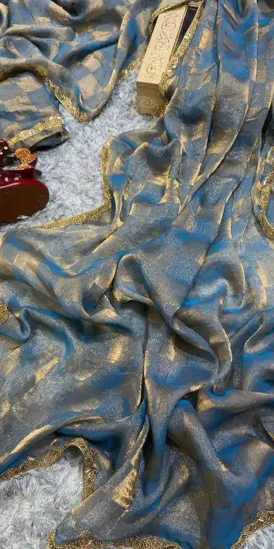 KF Arrival Blue Color Fendi Chiffon Pattern Hand Work Lace Saree Casual, Wedding, Festive, Events . Expected Delivery  4-6 Working Days @1999/- only                                                                                                                                             | Bollywood Sarees, Creative Sarees, Designer Sarees, Embroidered Sarees, Ethnic Saree, Modern Digital sarees, Party Wear Sarees, Sarees