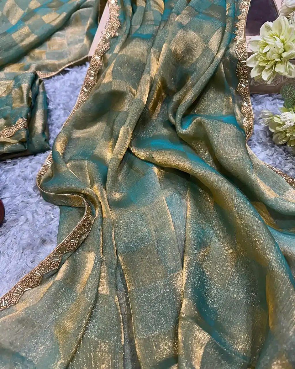 KF Arrival Green Color Fendi Chiffon Pattern Hand Work Lace Saree Casual, Wedding, Festive, Events . Expected Delivery  4-6 Working Days @1999/- only                                                                                                                                             | Bollywood Sarees, Creative Sarees, Designer Sarees, Embroidered Sarees, Ethnic Saree, Modern Digital sarees, Party Wear Sarees, Sarees