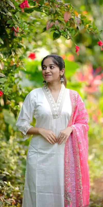 MF 726 Half White Color Roman Silk With Pink Dupatta Coding Work Salwar Suit Casual, Wedding, Party, Festive, Events Etc.4-6 Working Days@ 1699/-only | Jump Suits, Casual Suits, Creative suits, Designer Suits, Palazzo Suits, Party Wear Suits, Patiala Suits, Salwar suit, Straight Suits