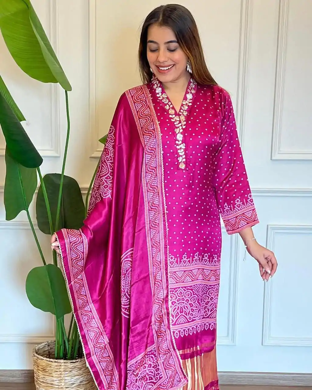MF 751 Rani Color Chinon Silk Wide Digital Print Coding Work Salwar Suit Casual, Wedding, Party, Festive, Events Etc.4-6 Working Days@ 1599/-only | Jump Suits, Casual Suits, Creative suits, Designer Suits, Palazzo Suits, Party Wear Suits, Patiala Suits, Salwar suit, Straight Suits