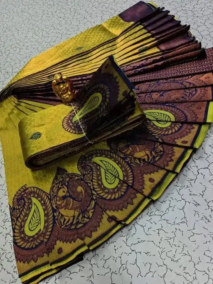 MS 471 Yellow Color Soft Litchi Silk contrast border weaving design Saree Casual, Wedding, Festive, Events . Expected Delivery  4-6 Working Days @1399/- only | Bollywood Sarees, Creative Sarees, Designer Sarees, Embroidered Sarees, Ethnic Saree, Modern Digital sarees, Party Wear Sarees, Sarees