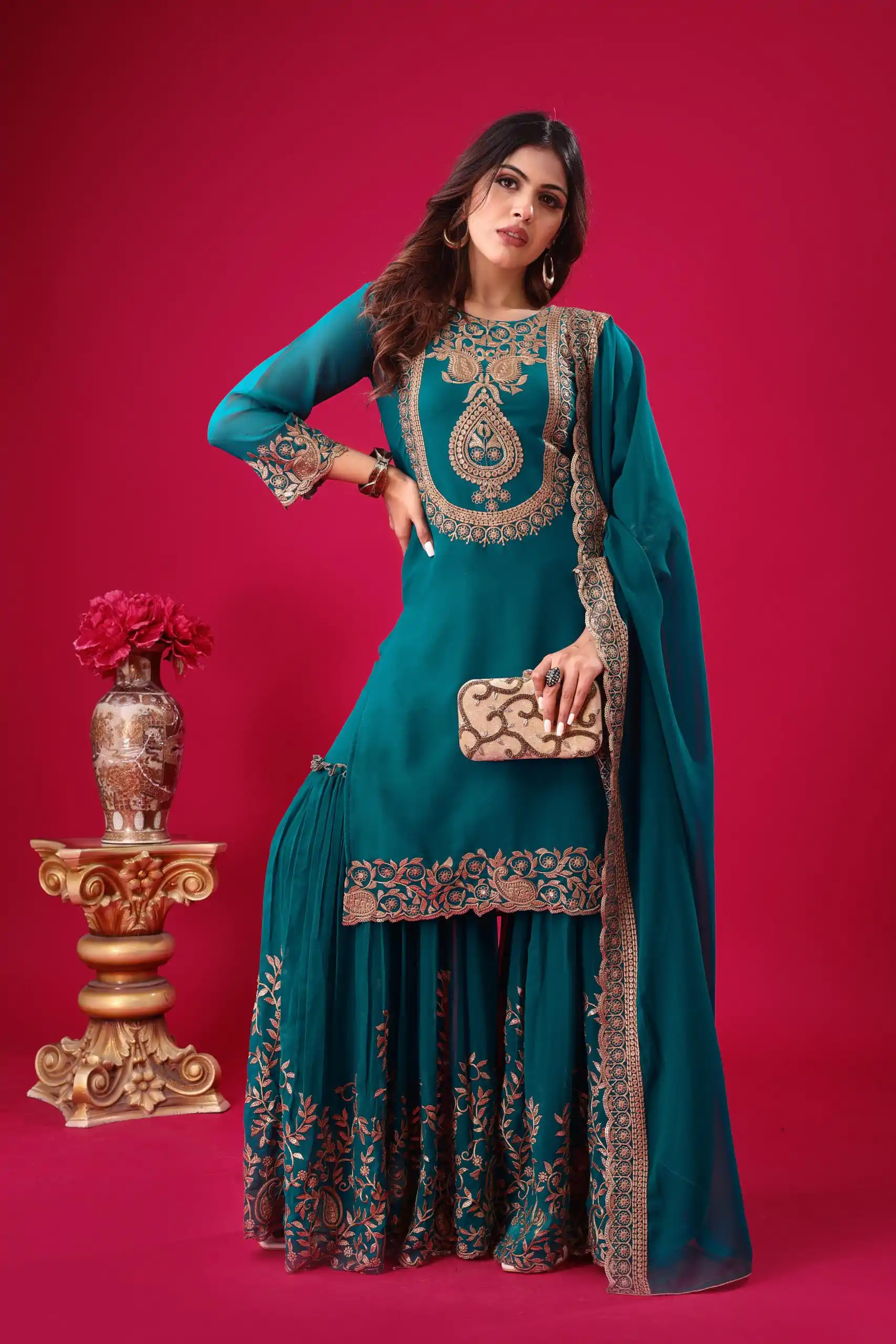 SRK 5242 Blue Faux Georgette Embroidery Sequence Work Salwar Suit  Casual, Wedding, Party, Festive, Events Etc.4-6 Working Days@ 2099/-only | Jump Suits, Casual Suits, Creative suits, Designer Suits, Palazzo Suits, Party Wear Suits, Patiala Suits, Salwar suit, Straight Suits