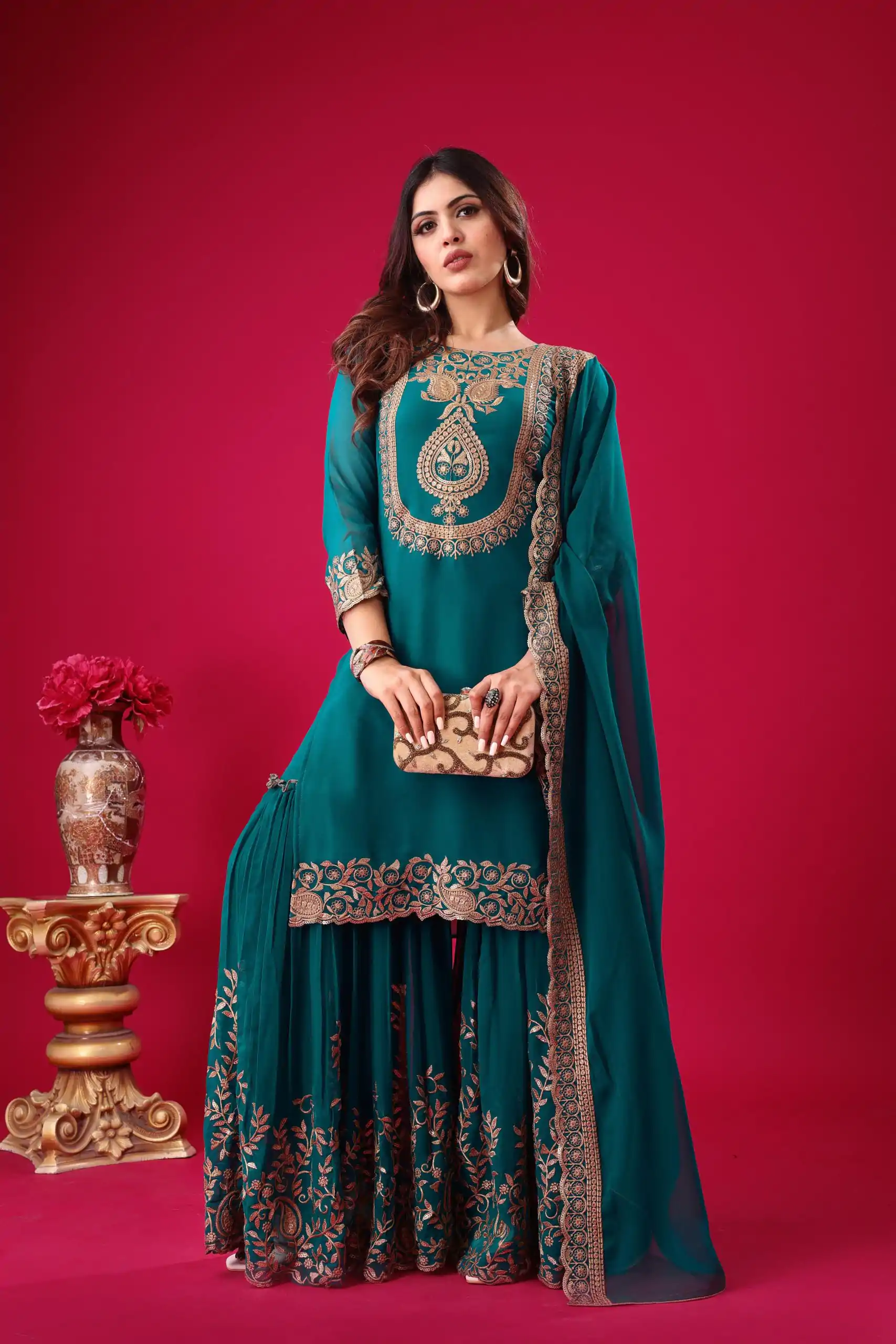 SRK 5242 Blue Faux Georgette Embroidery Sequence Work Salwar Suit  Casual, Wedding, Party, Festive, Events Etc.4-6 Working Days@ 2099/-only | Jump Suits, Casual Suits, Creative suits, Designer Suits, Palazzo Suits, Party Wear Suits, Patiala Suits, Salwar suit, Straight Suits