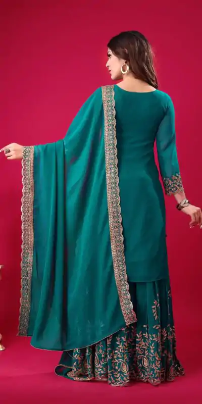 SRK 5242 Blue Faux Georgette Embroidery Sequence Work Salwar Suit  Casual, Wedding, Party, Festive, Events Etc.4-6 Working Days@ 2099/-only | Jump Suits, Casual Suits, Creative suits, Designer Suits, Palazzo Suits, Party Wear Suits, Patiala Suits, Salwar suit, Straight Suits