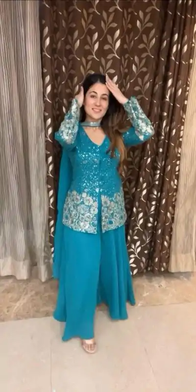 LG 1925 Blue Color georgette Sequence Embroidery Work Salwar Suit Casual, Wedding, Party, Festive, Events Etc.4-6 Working Days@ 1999/-only | Jump Suits, Casual Suits, Creative suits, Designer Suits, Palazzo Suits, Party Wear Suits, Patiala Suits, Salwar suit, Straight Suits